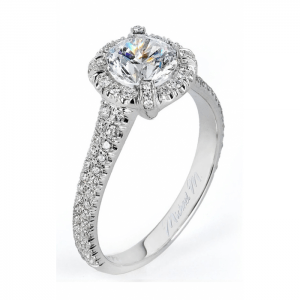 Michael M Europa U-Set Halo Diamond Engagement Ring