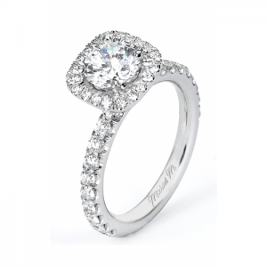 Michael M Prong Set Halo Diamond Engagement Ring