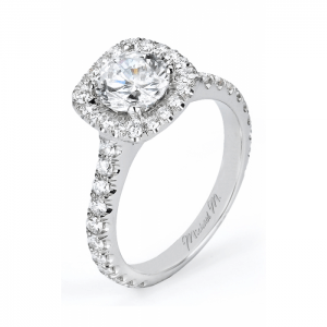 Michael M Cushion Pave Halo Diamond Engagement Ring