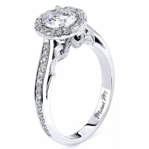 Michael M Vintage-Style Halo Diamond Engagement Ring