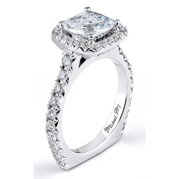 Michael M French Cut Diamond Engagement Ring