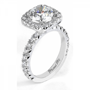 Michael M Pave Halo Diamond Engagement Ring