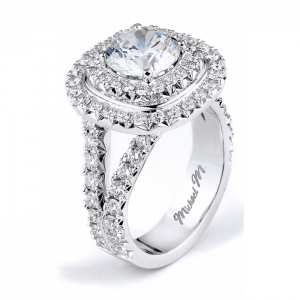 Michael M Double Halo Diamond Engagement Ring