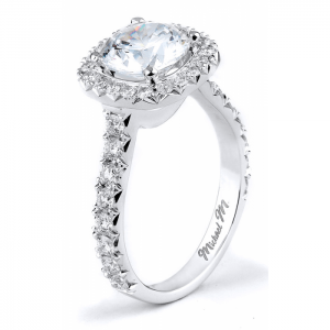 Michael M French Pave Halo Diamond Engagement Ring
