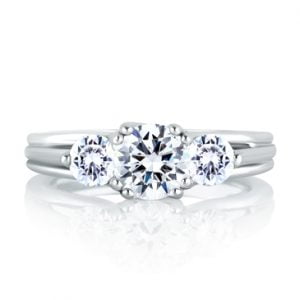 CLASSIC THREE STONE TRELLIS ENGAGEMENT RING