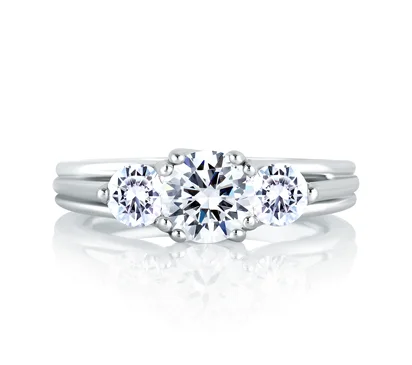 CLASSIC THREE STONE TRELLIS ENGAGEMENT RING
