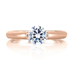 MODERN SOLITAIRE CATHEDRAL ENGAGEMENT RING