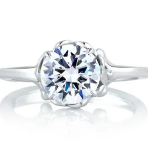 ART CRAFTED FLORAL ENGAGEMENT RING