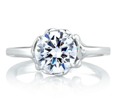 ART CRAFTED FLORAL ENGAGEMENT RING