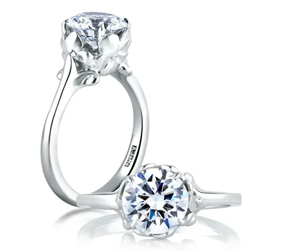 ART CRAFTED FLORAL ENGAGEMENT RING