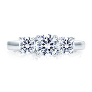 MULTI THREE STONE ROUND ENGAGEMENT RING