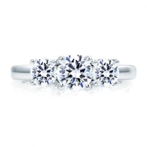 MULTI THREE STONE ROUND ENGAGEMENT RING