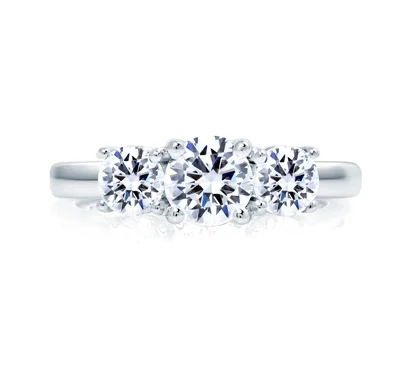 MULTI THREE STONE ROUND ENGAGEMENT RING