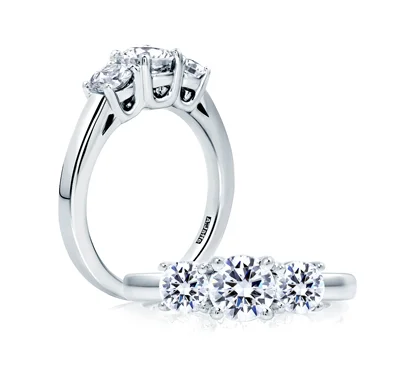 MULTI THREE STONE ROUND ENGAGEMENT RING