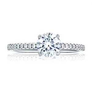 CLASSIC ROUND CENTER ETERNITY MICRO PAVÉ ENGAGEMENT RING
