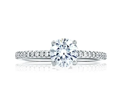 CLASSIC ROUND CENTER ETERNITY MICRO PAVÉ ENGAGEMENT RING