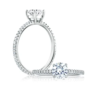 CLASSIC ROUND CENTER ETERNITY MICRO PAVÉ ENGAGEMENT RING