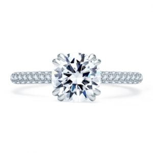 QUILTED PAVÉ ROUND DIAMOND CENTER ENGAGEMENT RING