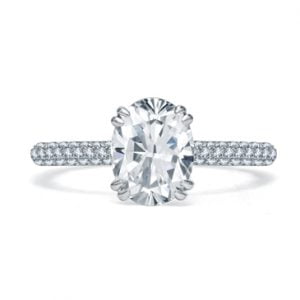 QUILTED PAVÉ OVAL DIAMOND CENTER ENGAGEMENT RING