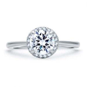 QUILTED PAVÉ ROUND DIAMOND CENTER HALO ENGAGEMENT RING