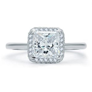 QUILTED PAVÉ PRINCESS CUT HALO ENGAGEMENT RING
