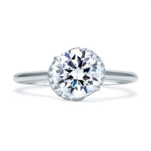 QUILTED MICRO PAVÉ ROUND DIAMOND CENTER HALO ENGAGEMENT RING