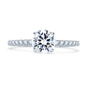 UNIQUE ROUND CUT QUILTED ENGAGEMENT RING