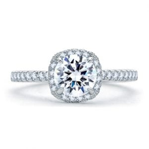 QUILTED ROUND HALO ENGAGEMENT RING