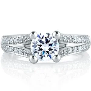SPLIT FLOWERING DIAMOND SHANK ENGAGEMENT RING