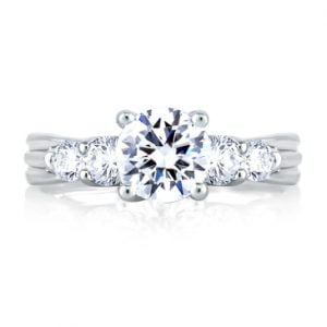 FIVE STONE TRELLIS SET ENGAGEMENT RING