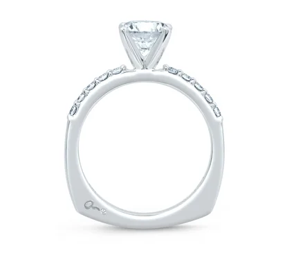 TIMELESS CLASSIC DOUBLE PRONG SET CENTER WITH SHARED PRONG DOUBLE SHANK ENGAGEMENT RING