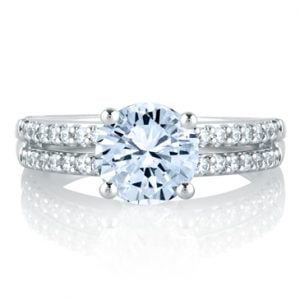 CLASSIC TWO ROW SHARED PRONG ENGAGEMENT RING