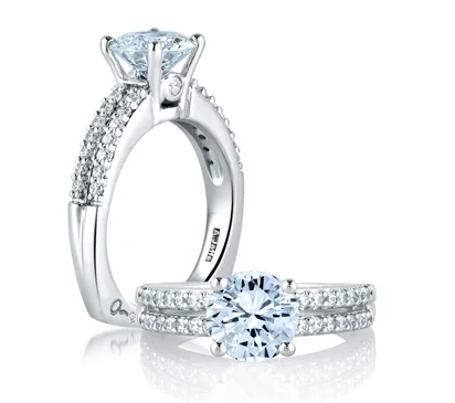 CLASSIC TWO ROW SHARED PRONG ENGAGEMENT RING