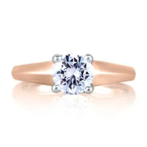SOLITAIRE DIAMOND CROSS OVER RING