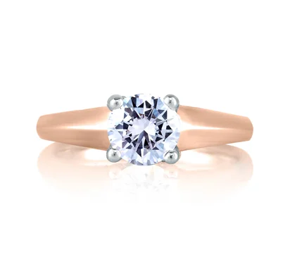 SOLITAIRE DIAMOND CROSS OVER RING