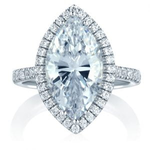 HALO STATEMENT MARQUISE ENGAGEMENT RING