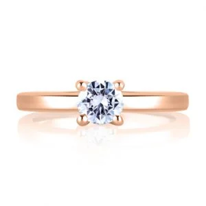 SQUARE SHANK SOLITAIRE WITH LOOP SET PROFILE DIAMOND ENGAGEMENT RING