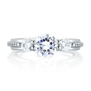 Classic Cathedral Three Stone Ring