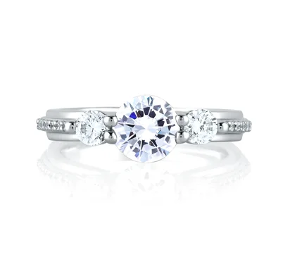 Classic Cathedral Three Stone Ring