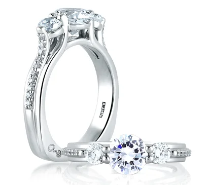 Classic Cathedral Three Stone Ring