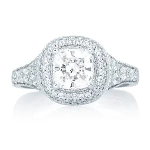  Pavé Deco Halo with Asscher Cut Center diamond