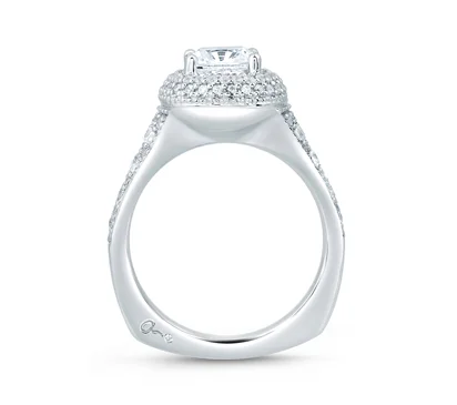  Pavé Deco Halo with Asscher Cut Center diamond