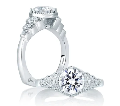 Deco Vintage Step Engagement Ring
