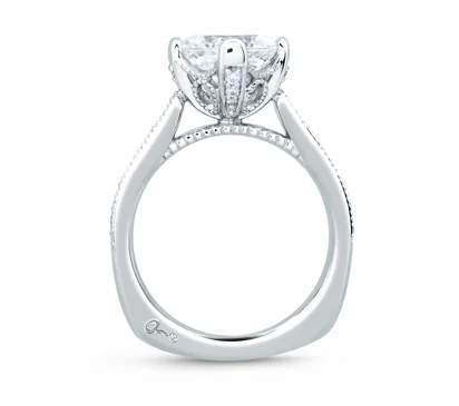 Deco Diamond Prong Milgrain Engagement Ring