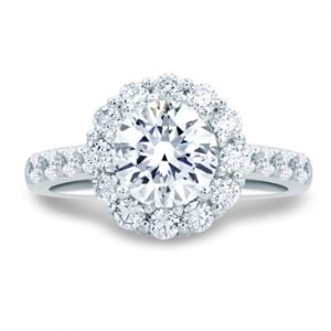Classic Round Diamond Center Halo Engagement Ring