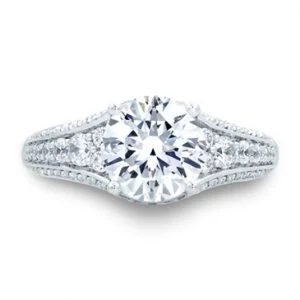 Vintage Round Diamond Center Solitaire Engagement Ring