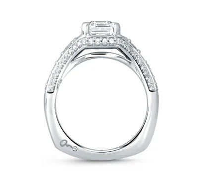 Vintage Emerald Diamond Center Solitaire Engagement Ring