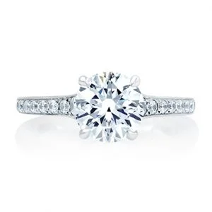 Quilted Round Engagement Ring