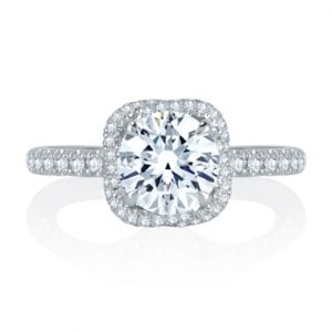 A.Jaffe Intertwined Diamond Halo Quilted Engagement Ring