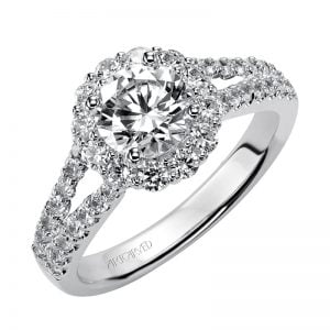 Megan' Diamond Halo Engagement Ring  - 31-V331ERW